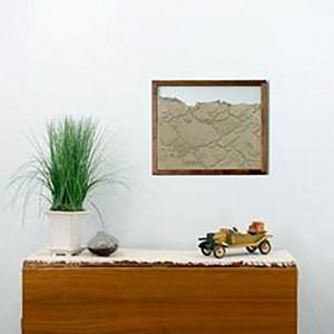 walnut natural wood frame ant farm hanging on wall